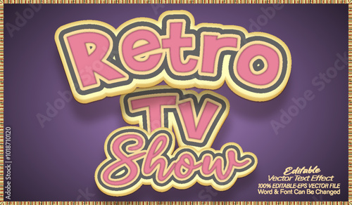 Retro Tv Show Vector Text Effect Editable Alphabet Movie Film Vintage