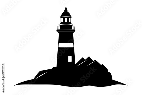 lighthouse | vector silhouette illustration on white background