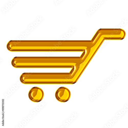 Golden Foil Shopping cart 