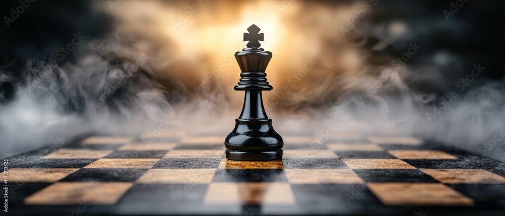 A black-and-white chess piece exhales smoke against a backdrop of a black-and-white checkered chessboard A black-and-white chess piece exhales smoke against a backdrop of a black-and-white checkered chessboard