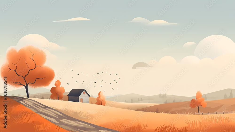 Fototapeta premium Autumn rural scenery