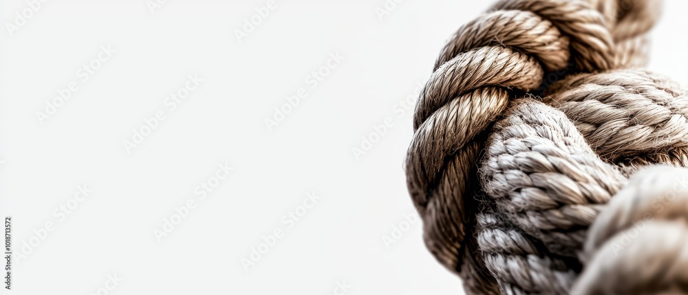 A close-up of a rope against a white sky in the background A close-up of a rope against a white sky in the background