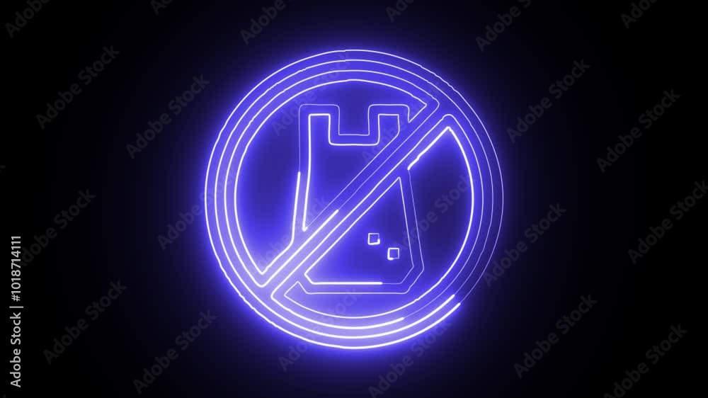 Glowing Neon Plastic Bag Icon Isolated on Black Background. HD Video Motion Graphic Animation Glowing Neon Plastic Bag Icon Isolated on Black Background. HD Video Motion Graphic Animation