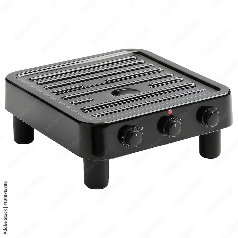 Obraz premium Black electric grill on white background