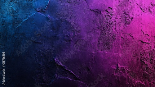 Abstract blue and pink gradient background with a textured stone wall.