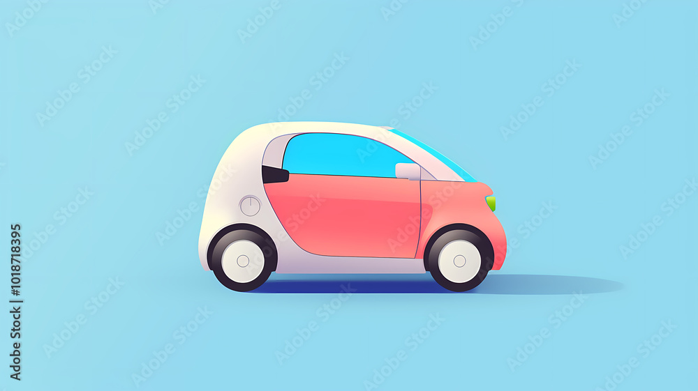 Cartoon style red car Cartoon style red car