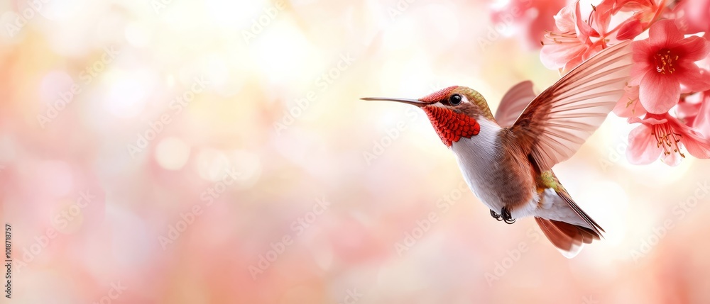 Naklejka premium pink blossoms softly blurred