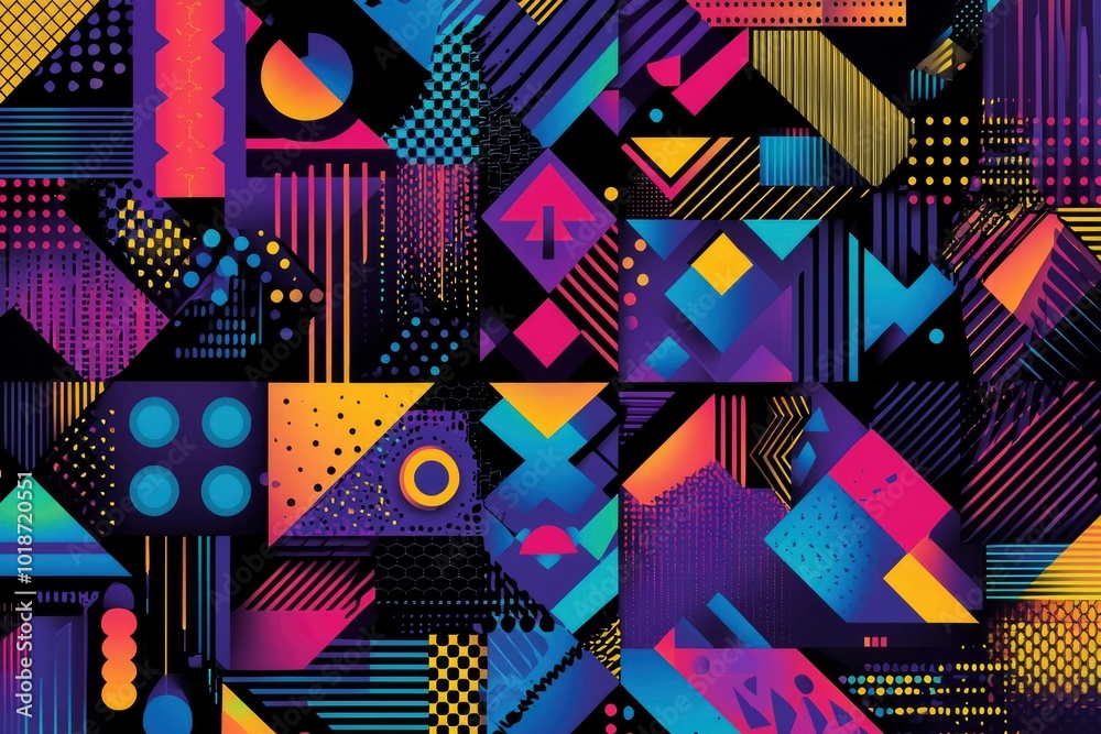 Abstract Geometric Pattern with Vibrant Colors Abstract Geometric Pattern with Vibrant Colors