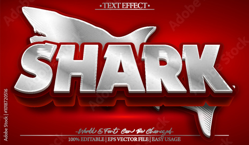 Shark Vector Text Effect Editable Alphabet Red Animal Wildlife Ocean Fish Danger Cartoon Movie