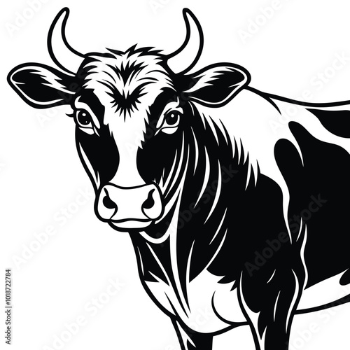 Guernsey cow illustration vector silhouette.