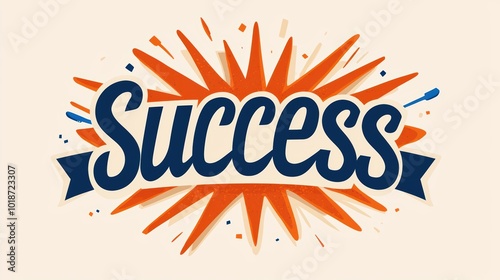 Colorful success graphic design with burst effect, symbolizing achievement and positivity.