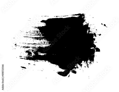 Vector set black paint brush on white background.