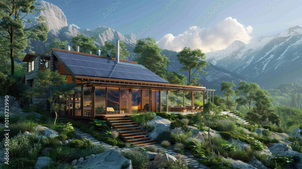 An innovative solar panel system designed for off-grid communities, blending cutting-edge technology with remote natural landscapes. Bright and sustainable. An innovative solar panel system designed for off-grid communities, blending cutting-edge technology with remote natural landscapes. Bright and sustainable.