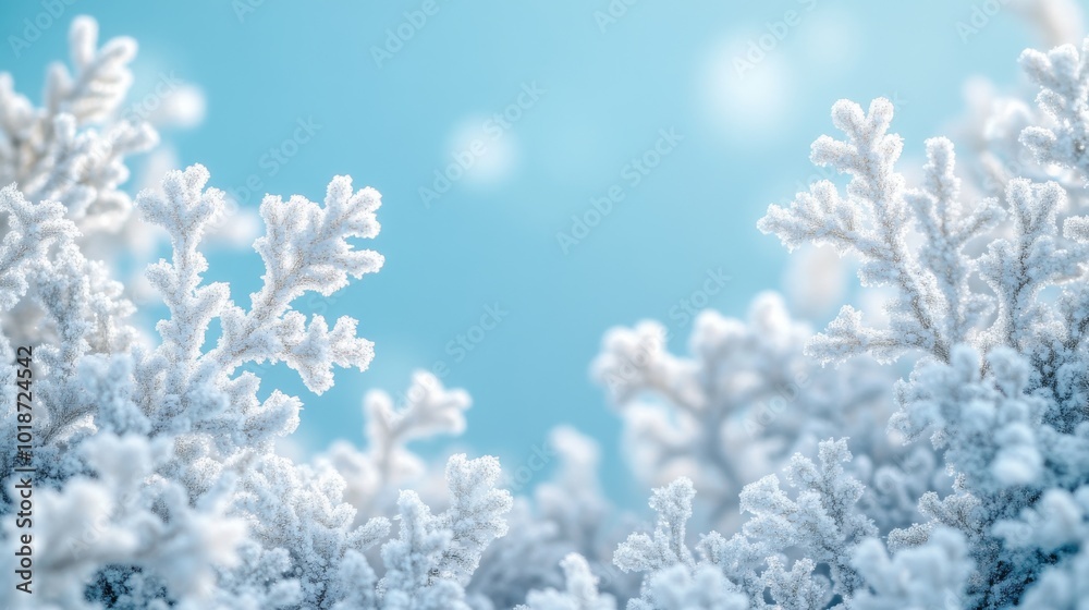 Frost-Covered Branches Against a Blue Sky Frost-Covered Branches Against a Blue Sky