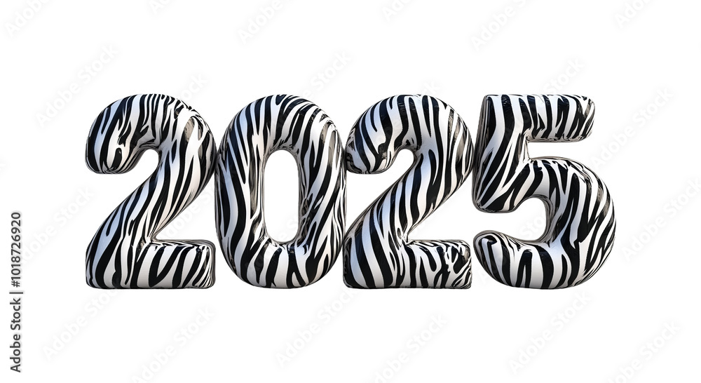 Zebra Pattern 2025 Bold Numbers for Design Use Zebra Pattern 2025 Bold Numbers for Design Use