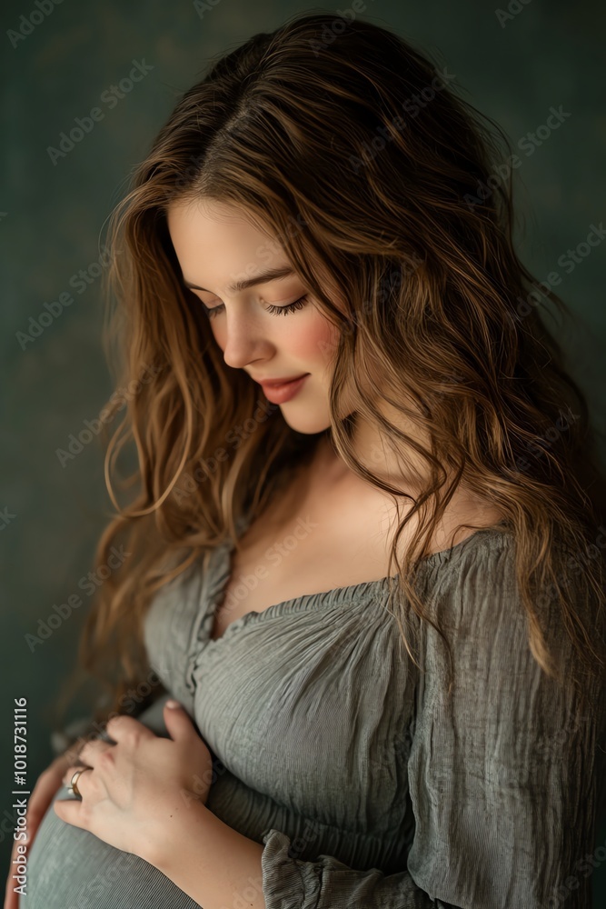 A serene portrait of a pregnant woman, capturing the beauty of motherhood and the joy of anticipation in a soft, artistic setting. A serene portrait of a pregnant woman, capturing the beauty of motherhood and the joy of anticipation in a soft, artistic setting.
