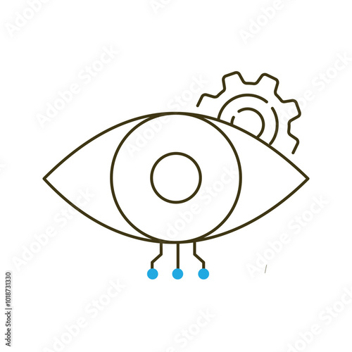 AI-Driven Visual Eye for Object Detection Vector Icon Design, pattern detection, neural networks, visual tech