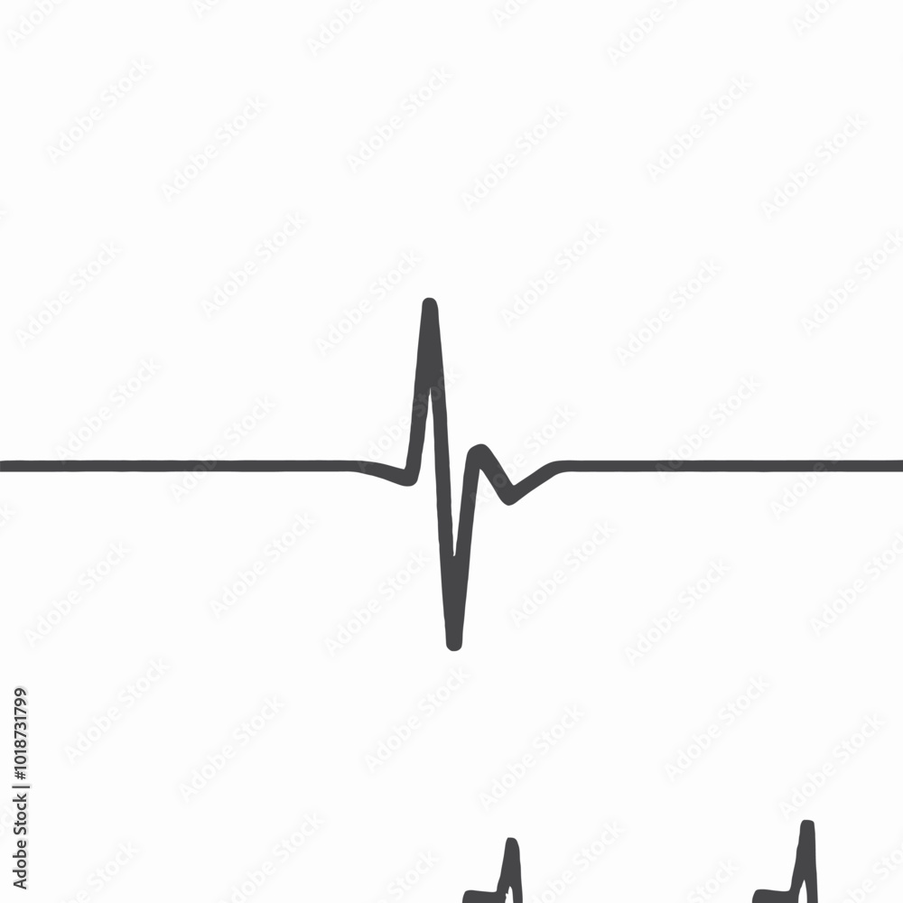Fototapeta premium A black and white image showing a simple heartbeat