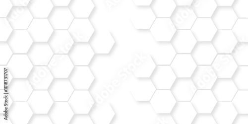 Minimal White Hexagonal Background. Luxury White Pattern. Vector Illustration. 3D Futuristic abstract honeycomb mosaic white background. geometric mesh cell texture. modern futuristic wallpaper.