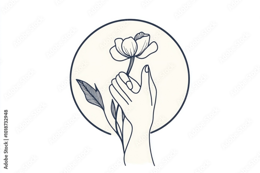 A person holding a single flower in their hand A person holding a single flower in their hand