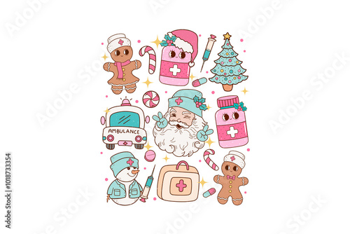 Nurse Christmas PNG Sublimation Design