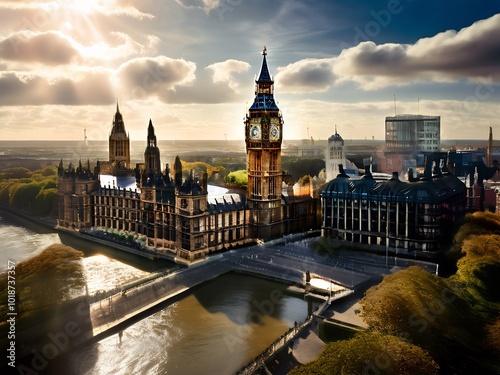 Sunlit View of the Houses of Parliament