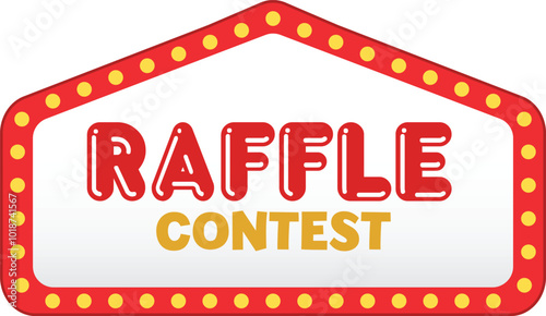 Internet Red Raffle badge Fortune Banner Vector title Raffle Casino Spinning Wheel For Game And Win Jackpot Online Lottery Marketing Concept. Realistic Style Colorful Social Media post grand prize