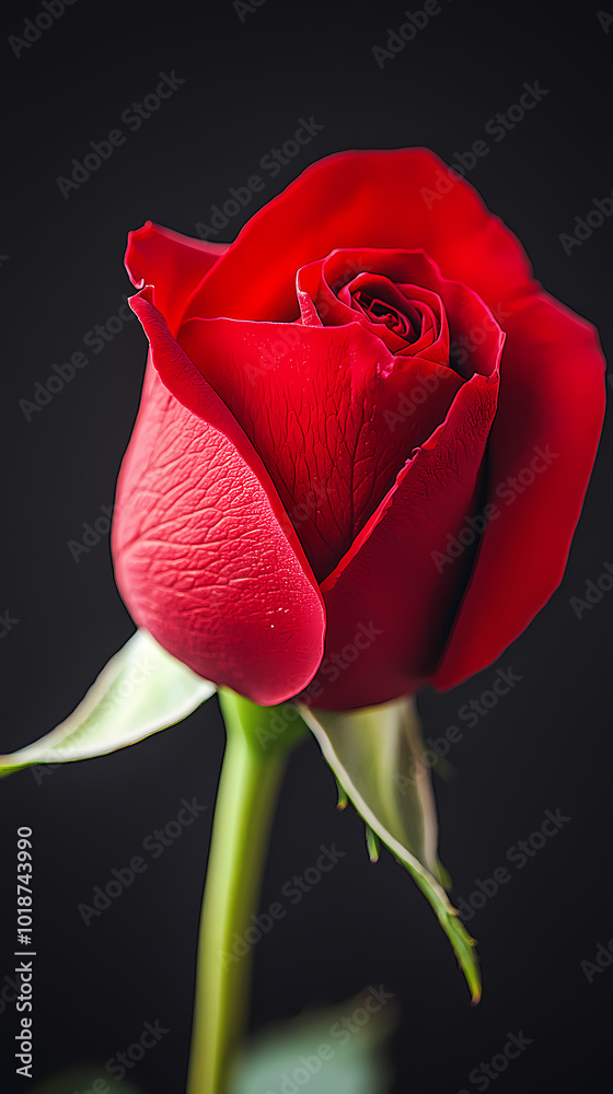 Red rose against a dark background Red rose against a dark background