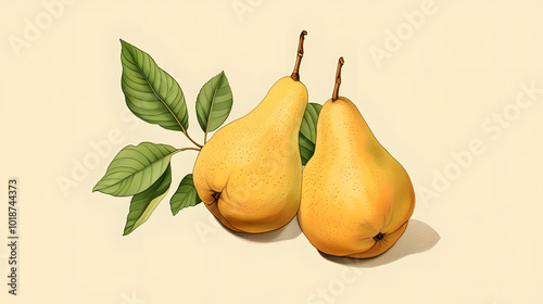 Hand drawn style fragrant pear illustration photo