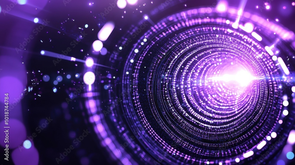 Obraz premium Abstract Purple Circular Light Background Design