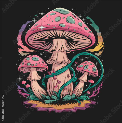 vector illustration of mushroom