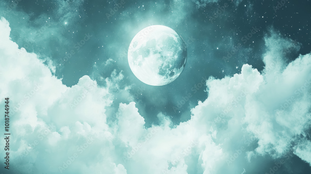 Obraz premium minimalist celestial album cover for piano