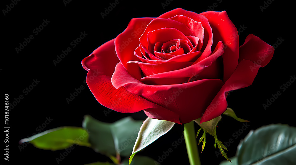 Red rose against a dark background Red rose against a dark background