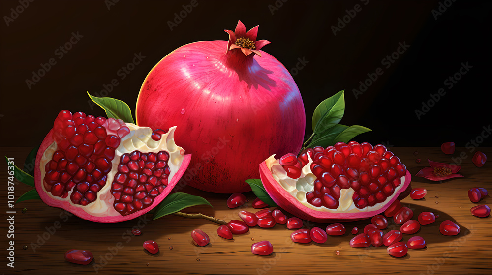 Pomegranate fruit background Pomegranate fruit background