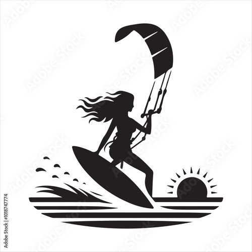 Kite Surfer Vector art illustration