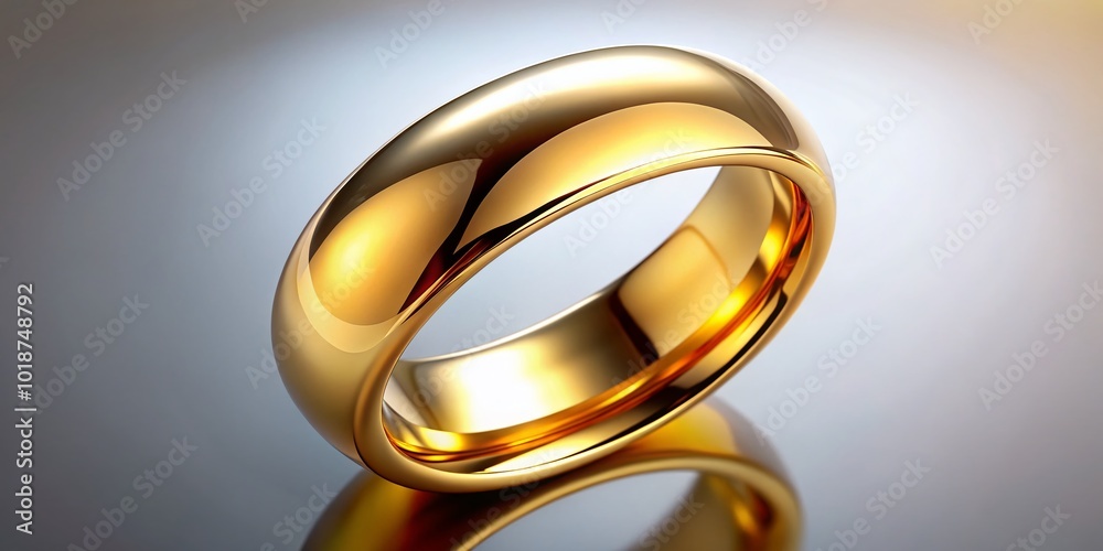 Fototapeta premium Elegant Gold Ring on Transparent Background Perfect for Jewelry Showcase and Artistic Designs