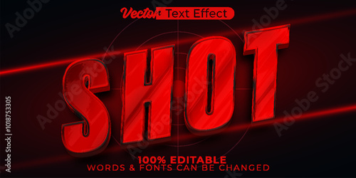 Shot Vector Text Effect Editable Alphabet Sniper Military Red