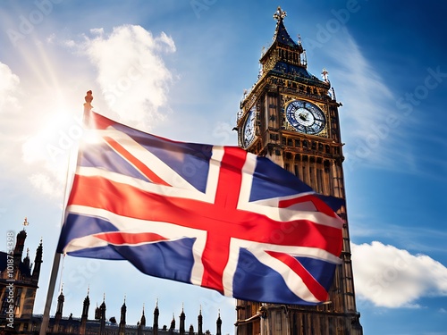 The Union Jack Flies High Over Big Ben photo