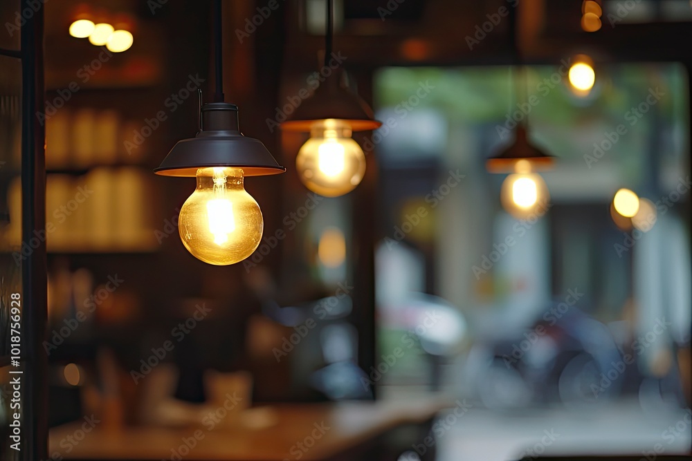 design lamp hang in coffee shop with generative ai design lamp hang in coffee shop with generative ai