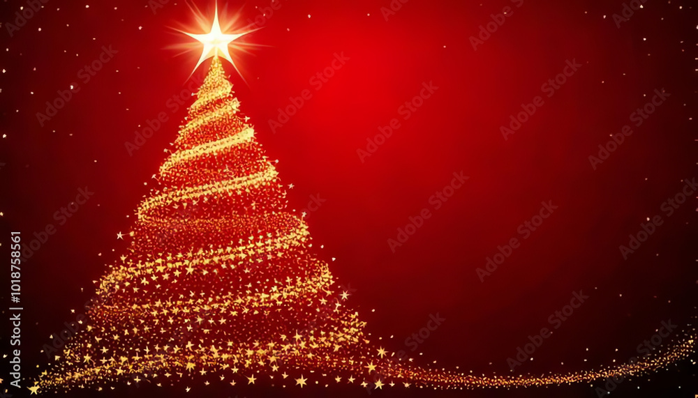 Christmas tree made of star spiral with different background colors, modern Christmas card, business Christmas card Christmas tree made of star spiral with different background colors, modern Christmas card, business Christmas card