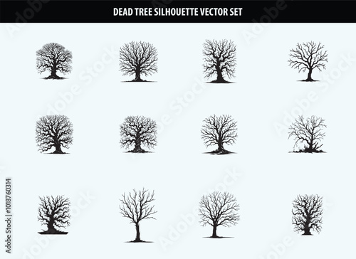 Minimalist Dead Tree Silhouette Vector for Clean and Bold Design Needs