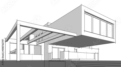 sketch of building