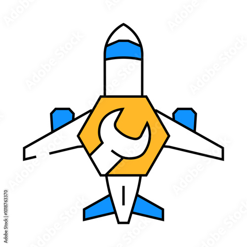 aircraft repair line icon vector. aircraft repair sign. isolated symbol illustration