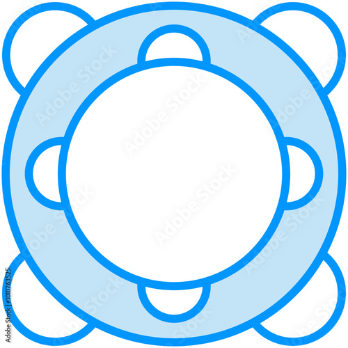 lifesaver vector blue line icon 