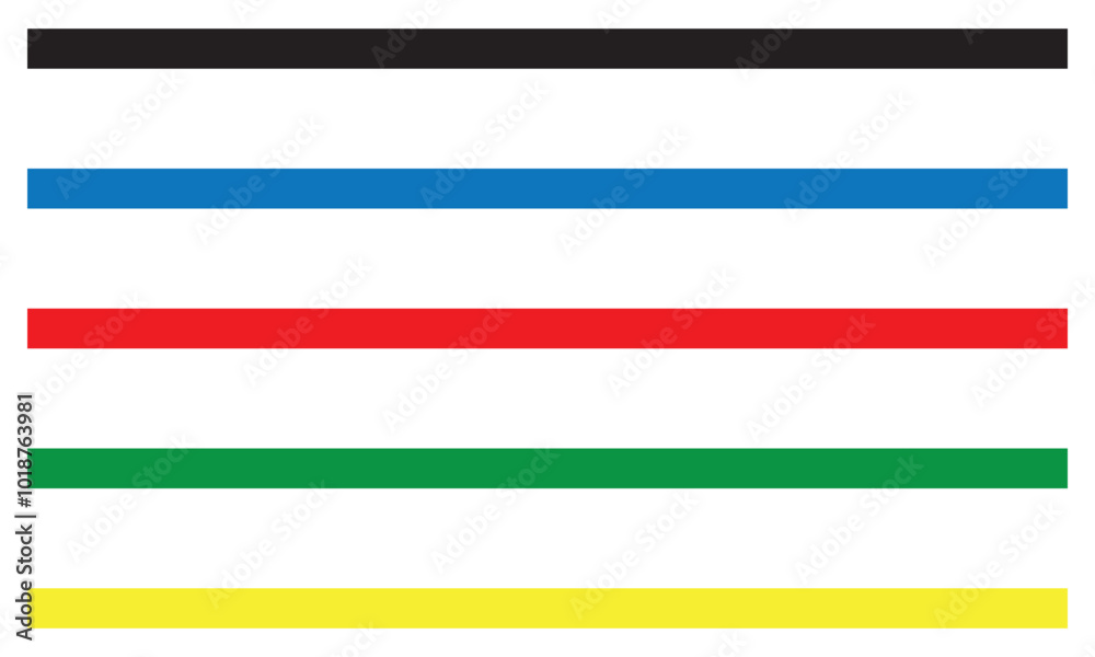 Straight line set in multi colors. Thick stripe series Straight line set in multi colors. Thick stripe series