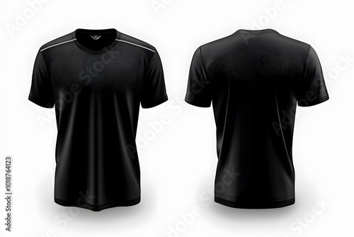 Black T-Shirt Mockup Front and Back View