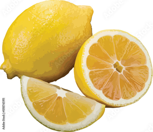 The Bright Side Citrus Delight Of Fresh Lemons Vector Illustration On White Background