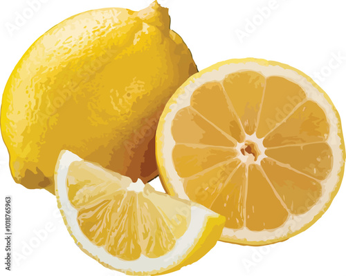 The Bright Side Citrus Delight Of Fresh Lemons Vector Illustration On White Background