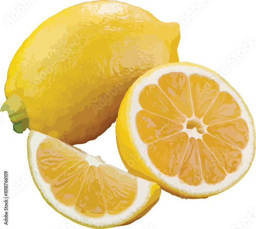 The Bright Side Citrus Delight Of Fresh Lemons Vector Illustration On White Background
