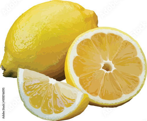 The Bright Side Citrus Delight Of Fresh Lemons Vector Illustration On White Background